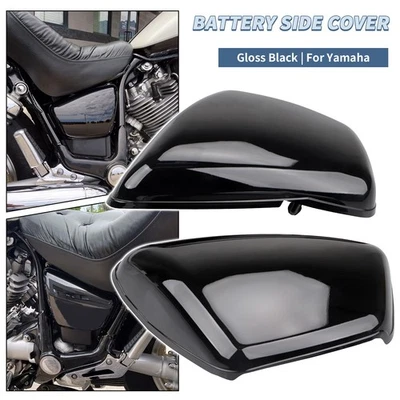 Vivid Black Side Battery Fairing Covers For Yamaha Virago XV1100 XV1100S XV750 — 第 1/4 张图片