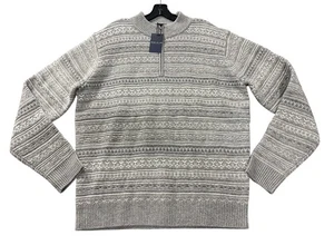 NEW Peter Millar Mens Silverton Jacquard 1/4 Zip Sweater Wool Cashmere Sz Large - Picture 1 of 4