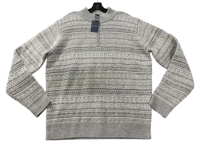NEW Peter Millar Mens Silverton Jacquard 1/4 Zip Sweater Wool Cashmere Sz Large - Image 1 of 4