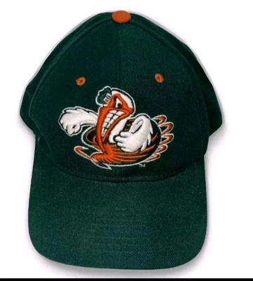 Sombrero Miami Hurricanes Talla 7 3/8 Verde Naranja Ajustado Para Hombre Zephyr De Colección  Foto 1 de 4