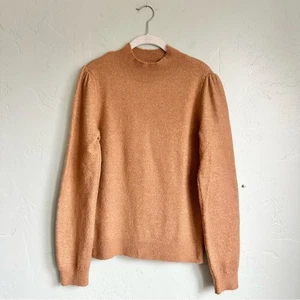 A Loves A Damenpullover Herbst camel hellbraun angedeuteter Rollkragen Wollmischung Größe Large - Bild 1 von 5