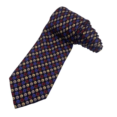 Corbata de cuello STEFANO RICCI negra para hombre con círculos geométricos hecha en ITALIA 100 % seda Foto 1 de 4