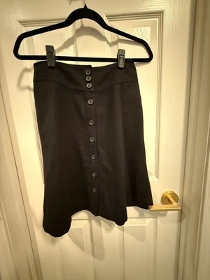 Banana Republic Flared Skirt Womens 0P Wool Black Classic Timeless Preppy - Image 1 of 4
