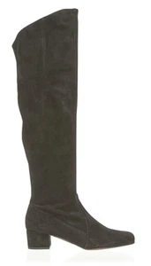 Estilio Emporio Twiggy Tall Boots Black Suede 39 Over Knee Thigh - Picture 1 of 7