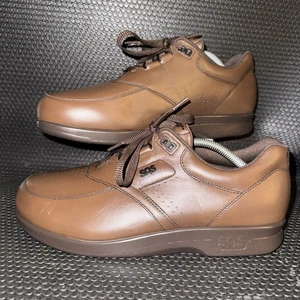 SAS Time Out scarpe stringate comode da passeggio in pelle marrone sneakers uomo taglia 11W - Foto 1 di 8