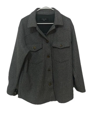 Chaqueta Love Tree Shacket Talla Mediana Gris Abotonada Informal Bolsillos Foto 1 de 4