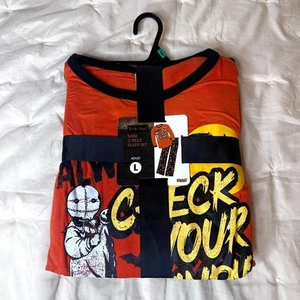 Trick R Treat NUOVO Pigiama Set Sam 2 Pezzi Set Sonno Halloween Taglia Adulto Grande - Foto 1 di 7