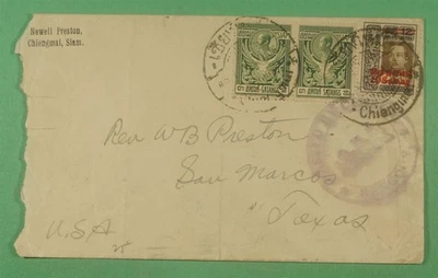 DR WHO 1916 TAILANDIA EMBALAJE ORIGINAL CHIENGMAI A ESTADOS UNIDOS PRIMERA GUERRA MUNDIAL CENSURADO R15780 Foto 1 de 2