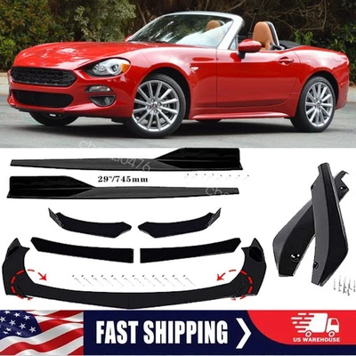 For Fiat 124 Spider Front Bumper Lip Splitter + Side Skirts Rear Diffuser - Image 1 of 4