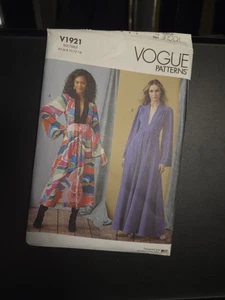 Vogue 1921 Dress Easy 6-14 Plunging Yoke Detail Front Ties Uncut - Picture 1 of 3