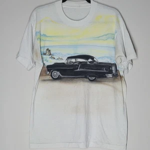 Vintage 90s 1955 Chevy Bel Air T Shirt Men L Short Sleeve Chevrolet Air Brush - Picture 1 of 6