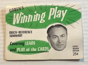 Goren's Winning Play Covering Leads Play of the Cards Brochure 1957 JBC4 - Picture 1 of 7