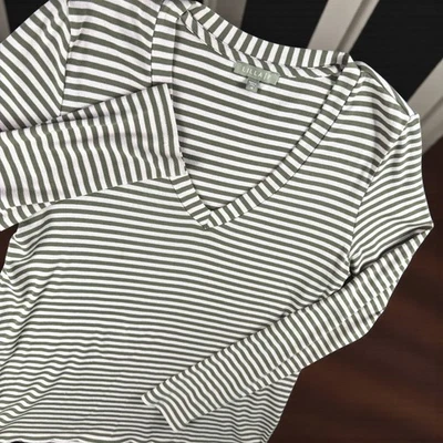 Top Lilla P Mujer M Rayas Cuello en V Manga Larga Pima Algodón Spandex Boho Marinero Foto 1 de 4