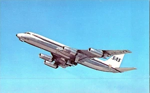 SAS Convair 990 Coronado Airplane Blue Skies Postcard - Picture 1 of 2