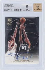 Tim Duncan Spurs Signed 1999-00 Topps TD BGS 9/10 Card - 9.5,8.5,9,9.5 Subgrades - Picture 1 of 2