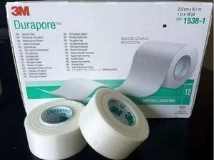 2-4 Rolls Durapore Medical Silk Tape 1" X 10 Yards, 3M #1538-1 White, Wound Care - Picture 1 of 4