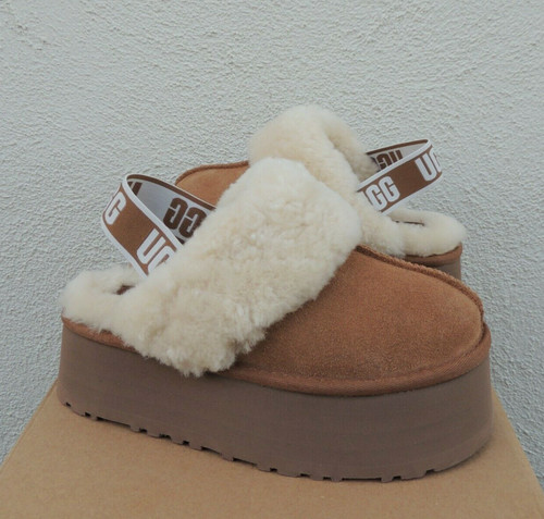 SANDALI PANTOFOLE SLIDE PLATFORM FUNKETTE CASTAGNA UGG DONNA US 10 EUR 41 ~NUOVI