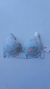 Hurley mint green bra with pink floral print size 38C - Picture 1 of 2