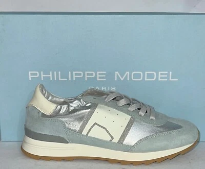 PHILIPPE MODEL Sneaker camoscio Donna Woman Metal Argent Size Eu 36 PLP016LZ - Immagine 1 di 4