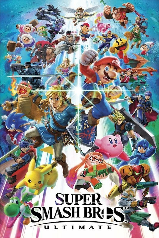 Nintendo Super Smash Bros Brothers Ultimate ПОСТЕР ВИДЕОИГРЫ НОВЫЙ 24x36  - Изображение 1 из 1
