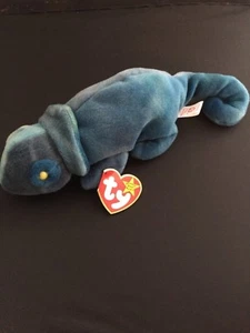 1997 Ty Original Beanie Babies RAINBOW The TYE DYE Chameleon mit Etikett - Bild 1 von 5