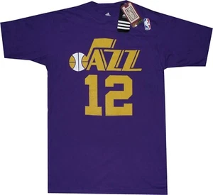 John Stockton Utah Jazz Throwback Net Print Purple Adidas Shirt New tags - Picture 1 of 4