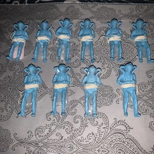 Vintage Kunststoff Fallschirmjäger (2") - 10 Stück - Babyblau - guter Zustand - - Bild 1 von 9