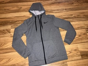 Nike Dri-Fit Full Zip Training hoodie Men's Small hooded sweatshirt grey heather - Picture 1 of 5