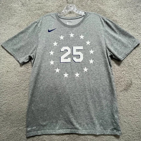 NBA Ben Simmons 25 T-Shirt Women's Large Gray Heather Nike Dri-Fit Athletic Cut Cover