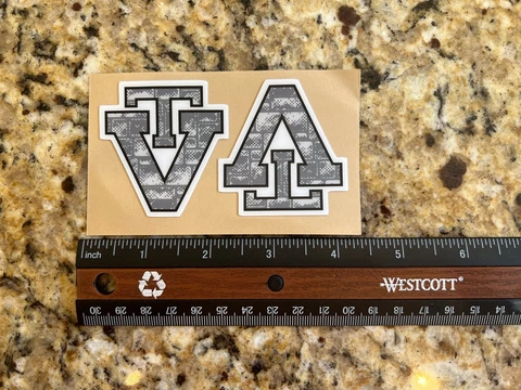 Virginia Tech Hokies Hokie Stone Throwback Mini Helmet Side Logo Decal Set Yeti Cover