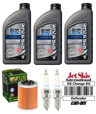 Can Am Defender HD8 HD10 Defender Max Bel Ray Oil Service Kit NGK Spark Plugs - Image 1 of 4