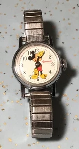 INGERSOLL WDP MICKEY MOUSE LADIES WIND UP WATCH w/5-3/4" SPEIDEL BAND - Picture 1 of 13