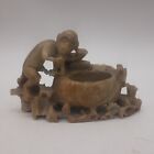 Vintage Artists Chinese Carved Soapstone Monkey Figurine Ink Well