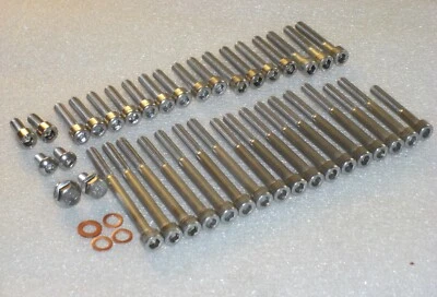 Kit de parafusos Allen de aço inoxidável motor e cilindro Kawasaki KX250F KX250T8F 2005-08 47 peças - Imagem 1 de 4