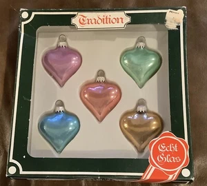 Kugelgruss (4) Pastel Glass Ornaments Rare Christmas W. Germany VTG Kmart(152ia) - Picture 1 of 7