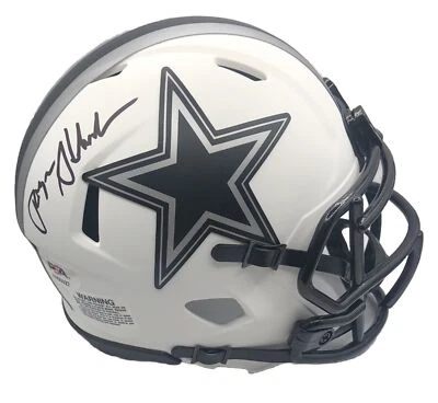 ROGER STAUBACH SIGNED AUTOGRAPHED DALLAS COWBOYS LUNAR MINI HELMET PSA/DNA - Image 1 of 2