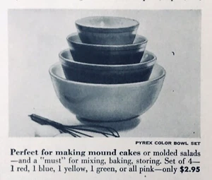 2” AD REMNANT Clipping Only Pyrex Bowls & Text ADVERTISEMENT Vtg - Picture 1 of 1