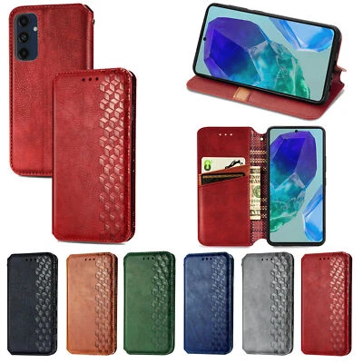 Funda de teléfono de cuero con rejilla magnética para Motorola Edge 20 E20 E13 G86 G 5G G22 G10 Foto 1 de 4