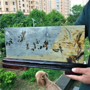 Piedra de pintura china de 8,99 lb con hermoso patrón artículo de decoración X469 - Imagen 1 de 11