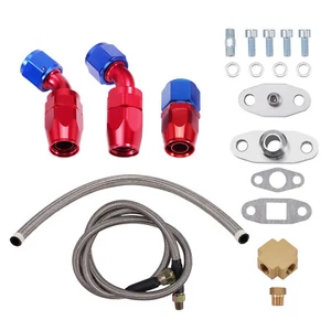 Turbocharger Oil Feed+drain Return Line T3/T4/T6/GT45/T04e/T66/TD05 Universal - Foto 1 di 10