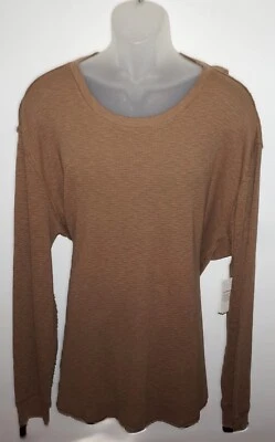 Lucky Brand Mens Waffle Knit Pullover XXL Brown NWT Foto 1 de 3