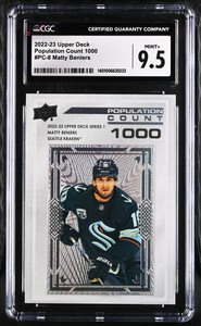 2022-23 Upper Deck Matty Beniers Population Count 1000 CGC 9.5 Mint+