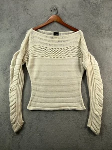 Suéter De Colección Roberto Cavalli Just Angora Lana Hecho en Italia Para Mujer 8 Marfil FR 40 - Imagen 1 de 12