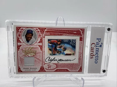 2004 Leaf Donruss Playoff Baseball Stamp Auto with Patch Andre Dawson /10 Cubs - Image 1 of 4