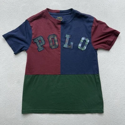 Polo Ralph Lauren Boys T Shirt Navy Blue Spellout Logo Size Small (8) - Image 1 of 4