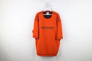 Vintage 90s Nautica Competition Mens 2XL Spell Out Thermal Waffle Knit T-Shirt - Picture 1 of 12