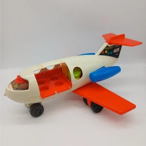 Vtg Fisher-Price Little People Fun Jet Airplane  #183 1970 with Luggage No Door - Picture 1 of 8