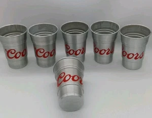 Coors Light Born In The Rockies Aluminum Cups Set Of 6 Beer Pong Cups - Picture 1 of 10