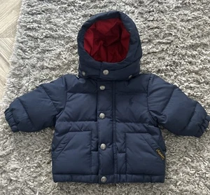 Ralph Lauren POLO-Toddler Baby Coat-Navy Blue-Unisex-DOWN & FEATHER 6 Months VGC - Picture 1 of 7