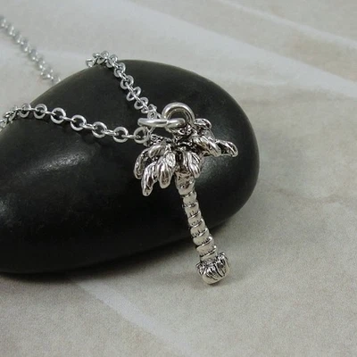 Collar Palmera Plata - Dije Palmera - Collar Tropical - Joyería Playa  Foto 1 de 2